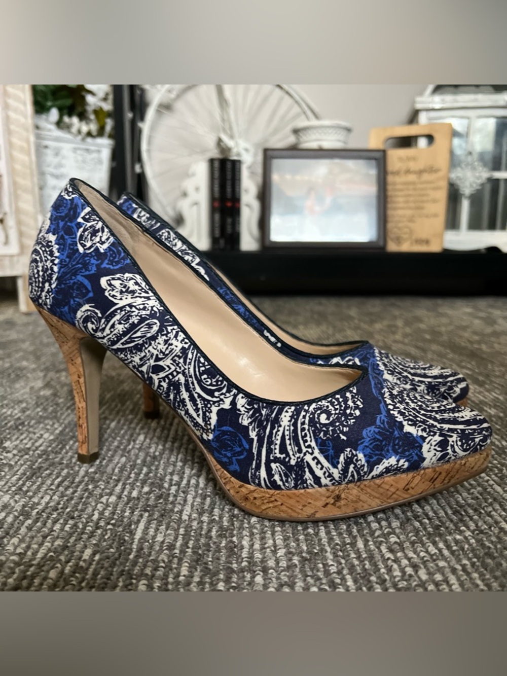 Nine West Paisley Heels | Size 9.5
